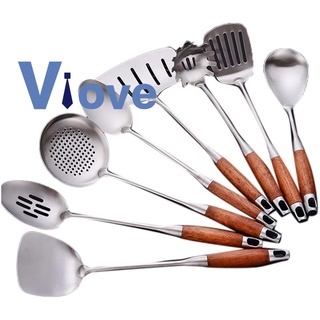 Juego de utensilios de cocina, 8 piezas, utensilios de cocina de acero inoxidable (1)
