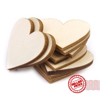 200pcs embellishment heart-shaped wooden crafts wedding Decoration I6B5