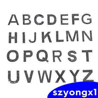¡mejor Venta! 26 pzs parches de alfabeto para planchar con pedrería DIY letra Applique AB Multicolor (2)