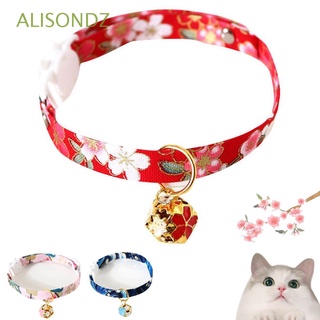 ALISONDZ Estilo japones Suministros para gatos Kimono Productos para mascotas Collar de gato Ajustable Perrito Flor La seguridad Linda Collar Accesorios para gatitos/Multicolor