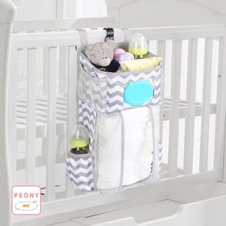 PEONY Durable Crib Bed Diaper Pocket Breathable Nappy Organizer Pocket Hanging Storage Bag New Portable Nappy Bag Multi-function Bedding Nursing