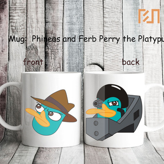 Phineas y Ferb Perry el Platypus y Platyborg icono taza