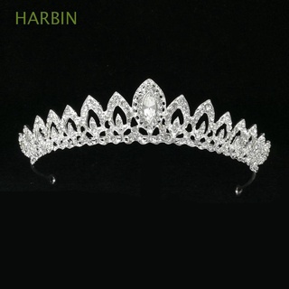 harbin prom nupcial tiara mujeres pelo corona headwear diadema rhinestone boda joyería aleación cristal magnífico adornos/multicolor