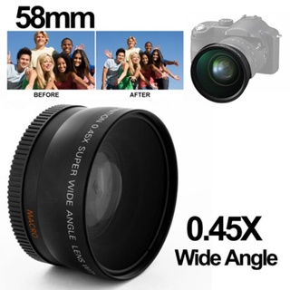 58Mm 0.45x con Macro para Canon Eos 650d 50d 400d lente de gran angular