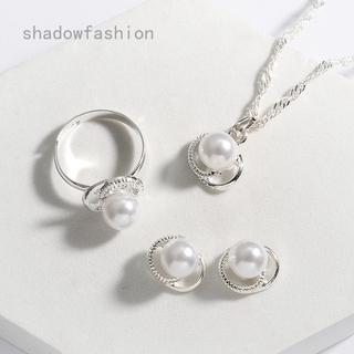 ShadowFashion 1 Set Pearl Earring Necklace Set