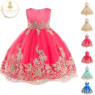 fsmktz vestido de bola de cumpleaños disfraz de 3 10 años bebé niña ropa niños verano rojo encaje princesa vestidos