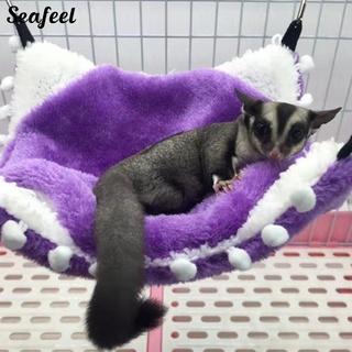 (Seafeel) Sugar Glider Hamster doble cubierta hamaca pequeña mascota colgante ardilla saco de dormir