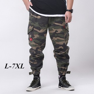 Más el tamaño L-7XL hombres militar Jogger pantalones Casual de moda de carga de algodón pantalones de chándal camuflaje pantalones de calle Hip Hop