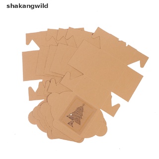 [shakangwild] 8 cajas de regalo de galletas de papel kraft de navidad, bolsas de embalaje de alimentos