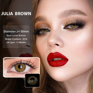 UAYYI - lentes de contacto de color (1 par, 2 unidades), color gris, lentes de contacto de belleza, ojos, lentes de pupilas, color marrón Julia (2)