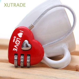 xutrade candado de regalo dígitos amor corazón cerradura roja boda linda forma codificada maleta digital cerradura/multicolor