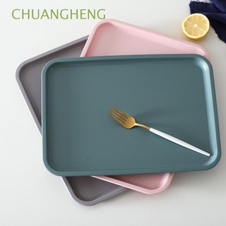 chuangheng creativo plato de cena multifunción organizador de frutas bandeja de almacenamiento de servir restaurante cocina rectangular pastel nórdico snack platos/multicolor