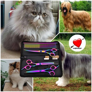 1 juego de tijeras de aseo para mascotas, gato, perro, tijeras de pelo, tijeras de pelo de animales
