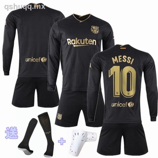 camiseta de fútbol nacional club barcelona oro negro jersey de fútbol 20/21 barcelona de manga larga jersey de fútbol/ropa no 10 messi suarez