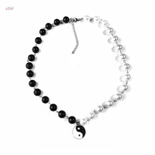 LOVI Tai Ji ocho trigramas Comma Yin Yang perlas colgante collar joyería Unisex