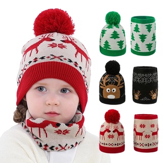 navidad ciervo caliente bebé sombrero bufanda de punto sombrero bufanda /traje de dos piezas de invierno pompom sombrero para niños