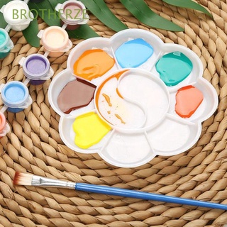 brotherze mini bandeja de pintura blanca suministros de pintura paleta de colores artista pequeño plástico arte alternativas acuarela pintura herramienta/multicolor