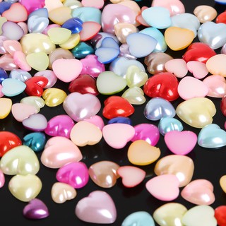 50-300 Piezas De Perlas De Imitación De Color Mixto , Media Ronda , Forma De Corazón , Cuentas De Boda , Adornos , Decoración De Bricolaje (6)