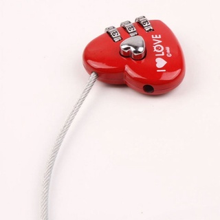 CHUANGHENG Gift Padlock Digits Love Heart Lock Lock Cute Coded Shape Suitcase Alloy Password Digital Lock/Multicolor (3)