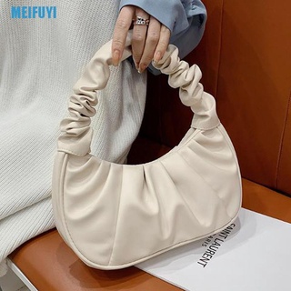 [Meifu3] verano plisado bolsos de las mujeres de la PU nube bolsas de ocio axila bolsa de hombro (3)