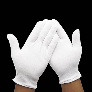 [8&19]guantes de algodón/guantes de algodón de espesor medio/protección laboral/guantes delgados de algodón (7)