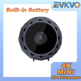EVKVO - 120 Degree Wide Angle - APP Live-view 4K WIFI Mini SPY Camera Battery Camera Wireless IP Camera CCTV Hidden Surevillance Camera