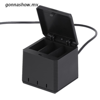 gonnashow.mx caja de carga de 3 canales usb cámara cargador de batería de alimentación para -gopro hero 9 negro