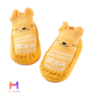 Zm/baby bebé de dibujos animados interior piso antideslizante zapatos calcetines (oso amarillo 12 cm) - (6)