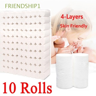 friendship1 10 rollos de papel higiénico blanco papel higiénico papel higiénico tejido multiplegable agradable a la piel cómodo suave de 4 capas toalla de papel