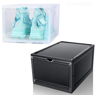 Ho caja de almacenamiento de zapatos de plástico transparente apilable caso organizador zapatilla de deporte contenedor de arranque para hombres mujeres