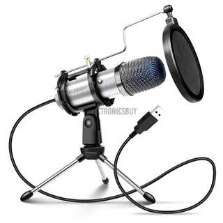 usb escritorio condensador de computadora podcast micrófono trípode soporte para juego/estudio electrónica comprar