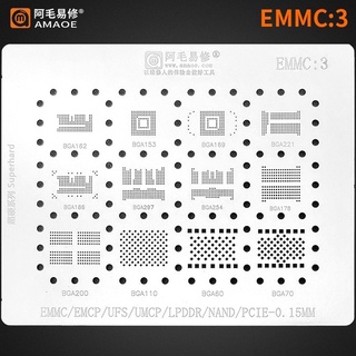 3 Unids/Lote AMAOE BGA Plantilla De Rebobinación EMMC 1 2 3 Para Android Disco Duro/EMCP/UFS/UMCP/LPDDR/PCIE/NAND Herramientas De Reparación De Teléfonos (1)