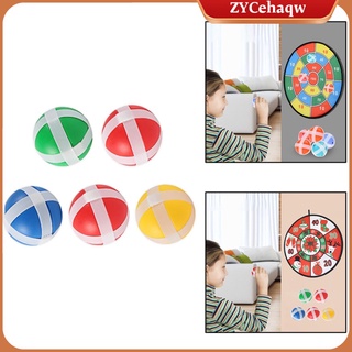 Juego de 3/5 dardos de plástico excelentes juegos de interior bola pegajosa redondo adhesivo para niños tela dardo juego de mesa juguetes de lanzamiento (7)