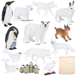 13 figuras realistas de plástico ártico animales animales Mini polares miniatura {bigsale} (3)