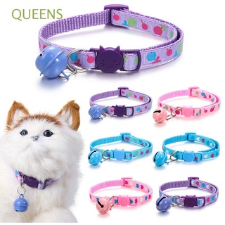 queens hebilla collares de gato lindo gato cabeza gatito collar perro collar suministros mascotas de dibujos animados cachorro gato accesorios ajustable campana colgante (1)