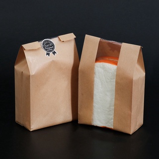 henrietta avoid aceite bolsa de pan raya alimentos bolsa de embalaje bolsa de papel kraft 25/50pcs almacenamiento para llevar panadería pan ventana frontal tostada (3)