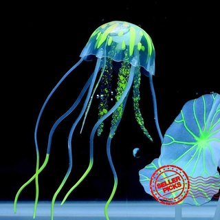 brillante luminoso artificial medusas acuario decoración de peces adorno tanque d3e8
