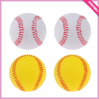 [ombpj] 2pcs Safety Baseball Practice Training PU Softball Balls Sports Team Game