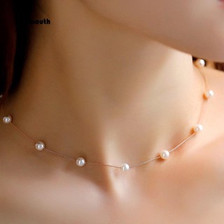 yar collar/choker corto con colgante de perlas de imitación para mujer