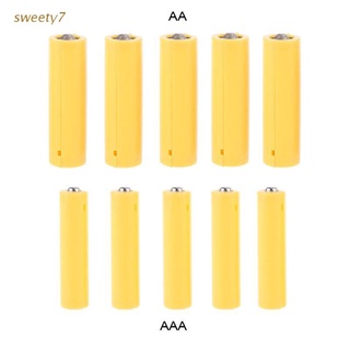 sweety7 5Pcs LR06 AA LR03 AAA Size Dummy Fake Battery Setup Shell Placeholder Cylinder Conductor