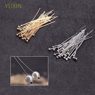 yuxin hecho a mano t-pins oro plata color joyería hallazgos cabeza pines accesorios 100 unids/lote perlas largas perlas 20 25 30 mm pendientes fabricación/multicolor