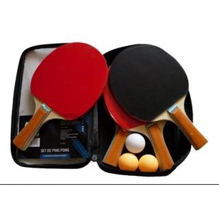 Set Ping Pong Starter - 4 Raquetas + 3 Pelotas + Funda
