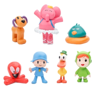 7 unids/set de dibujos animados Pocoyo Zinkia juguete figura de acción miniaturas pastel Topper niño regalo