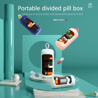 Caja de pastillas portátil de 3 compartimentos pastillas caja de almacenamiento medicina compacta caja sellada