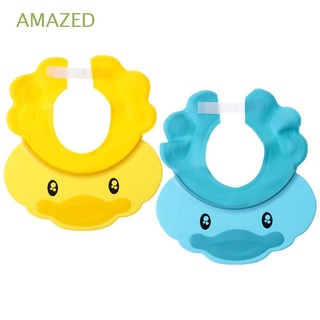 AMAZED 2Pcs Adjustable Bath Visor Hat Multi-Purpose Hair Wash Shield Baby Shower Cap Waterproof Silicone Shampoo Toddler Protect Eyes Ears