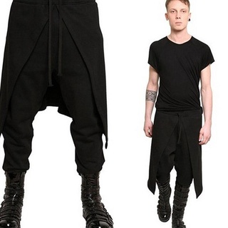 Pantalones negros con estampado/Gótico Punk para hombre