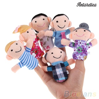 ANTA 6Pcs bebé niño peluche juego de tela aprender historia familia dedo títeres juguetes
