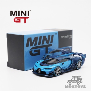 MINI GT 1:64 Bugatti Vision Gran Turismo GT Blue Carbon Fiber LHD Minigt Diecast Model Car