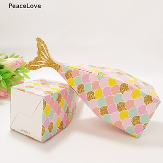 10pcs cola de sirena de papel caramelo caja de regalo bolsas de palomitas cajas de niños pequeña sirena. (4)