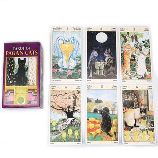 FUN 78 Cards Deck Tarot Of Pagan Cats Full English Family Party Board Game Oracle Cards Astrology Divination Fate Card